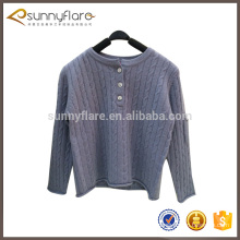 Children cashmere fabric cable knit sweater